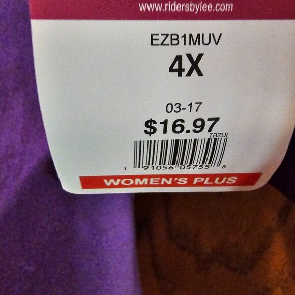 RIDERS by Lee 4X Effortless Care 3/4 Sleeve Button Down Blouse - Picture 5 of 6